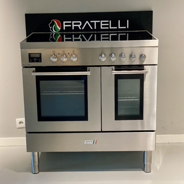 Showroom Deal 8211 Fratelli Milano Inductiefornuis 89 5cm Dubbele Oven Rvs