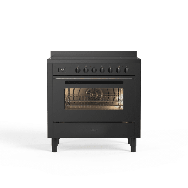 Ilve All Black Inductiefornuis 90cm Met Lade