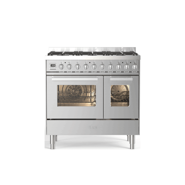 Ilve Pro Line Gasfornuis 90cm Dubbele Oven Met Lade 8211 Rvs