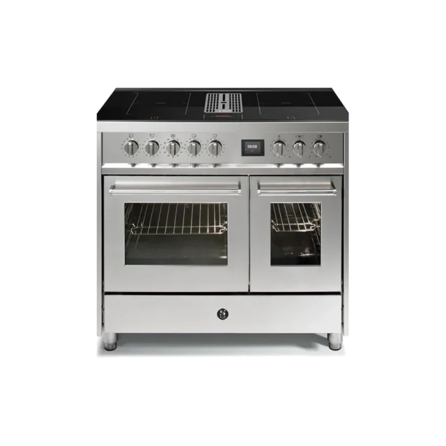 Steel Enfasi Mistral 100cm Inductiefornuis 2 Ovens Met Gentegreerde Werkbladafzuiging