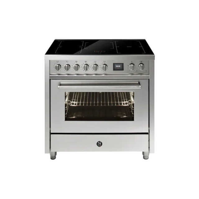 Steel Enfasi Inductiefornuis 90cm 1 Oven 5 Zones